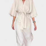 Ainhoa Vestido Casual con Nudo Frontal y Escote en V