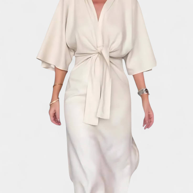 Ainhoa Vestido Casual con Nudo Frontal y Escote en V