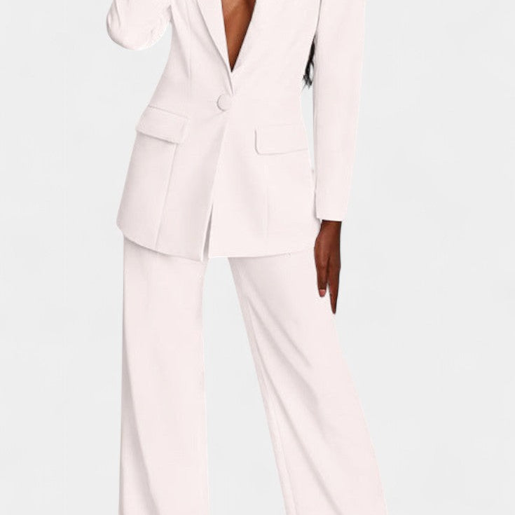 Marnie Conjunto de Blazer a Medida y Pantalones de Pierna Ancha