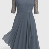 Abby Vestido Midi con Escote Ilusorio Bordado