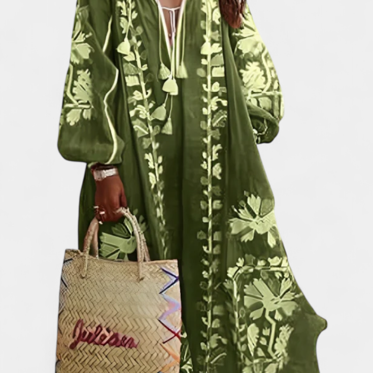 Alessia Vestido Floral de Manga Larga y Estilo Bohemio