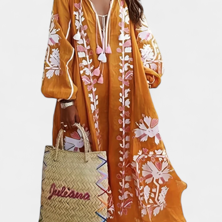 Alessia Vestido Floral de Manga Larga y Estilo Bohemio