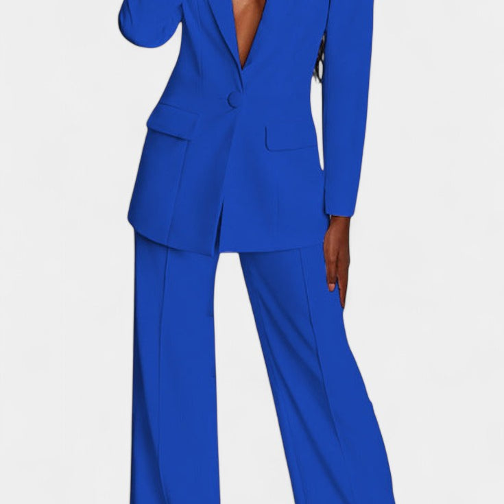 Marnie Conjunto de Blazer a Medida y Pantalones de Pierna Ancha