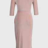 Alexa Vestido Maxi con Hombros Descubiertos y Abertura Sutil