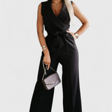 Montserrat Mono Elegante sin Mangas con Lazo y Caída Fluida