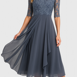 Abby Vestido Midi con Escote Ilusorio Bordado