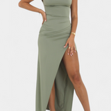 Viveka Vestido con Lazo en la Espalda y Comodidad Elástica