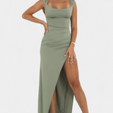 Viveka Vestido con Lazo en la Espalda y Comodidad Elástica