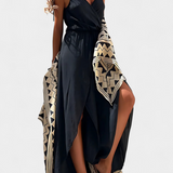 Donatila Mono de Algodón Lavado con Aberturas Laterales y Escote Cruzado