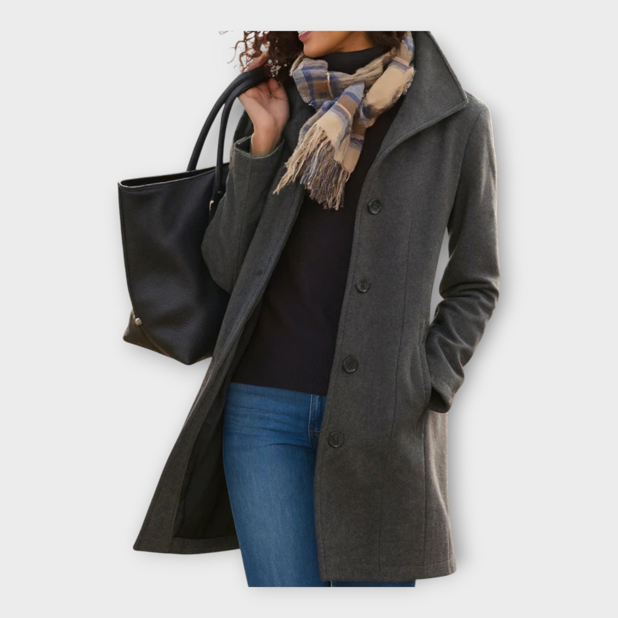 LuxLana Abrigo de Lana con Botones - Estilo Versátil