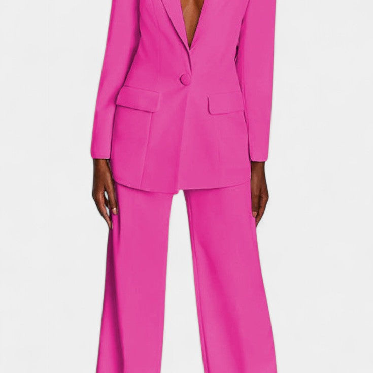 Marnie Conjunto de Blazer a Medida y Pantalones de Pierna Ancha