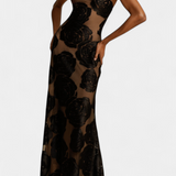 Vlada Vestido Floral de Terciopelo