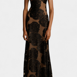 Vlada Vestido Floral de Terciopelo