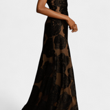 Vlada Vestido Floral de Terciopelo