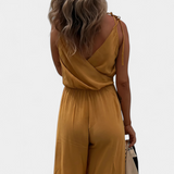 Donatila Mono de Algodón Lavado con Aberturas Laterales y Escote Cruzado