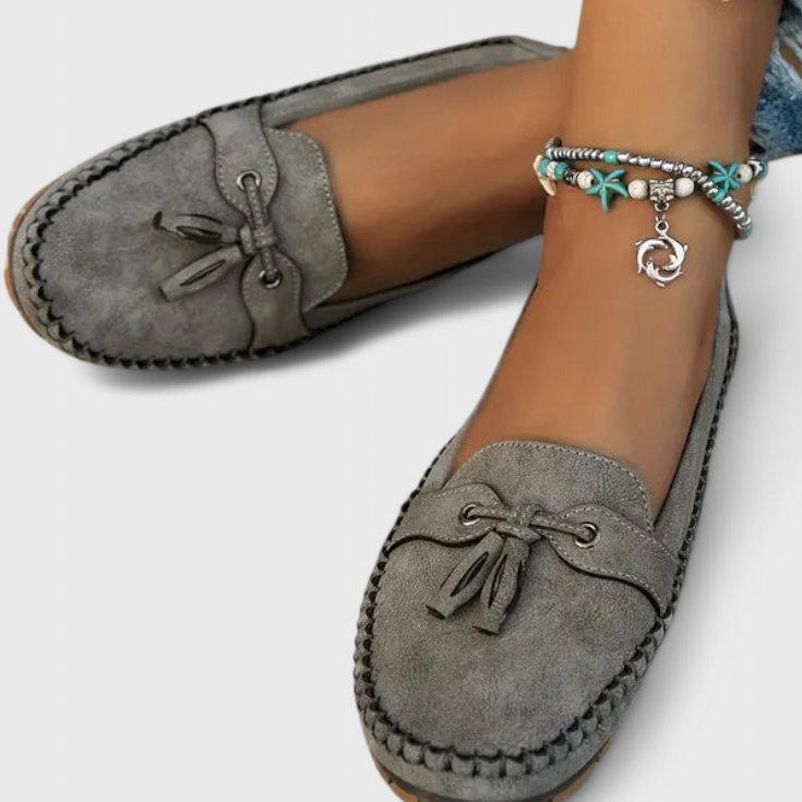 Peony Mocasines de Suede Clásicos con Borlas