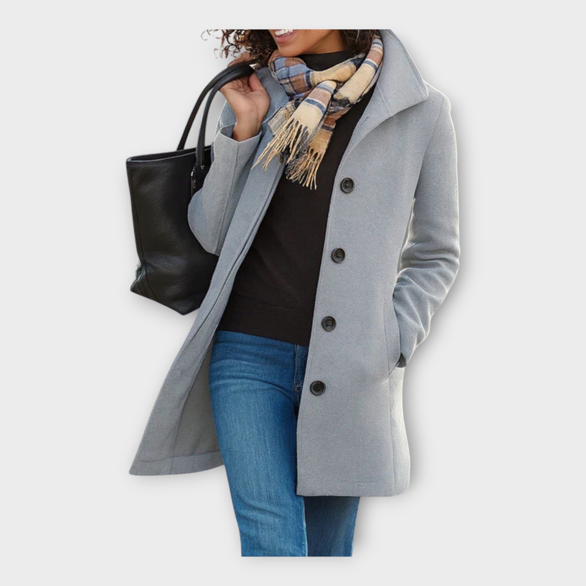 LuxLana Abrigo de Lana con Botones - Estilo Versátil