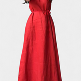 Rosetta Vestido Suave sin Mangas con Lazo Ajustable