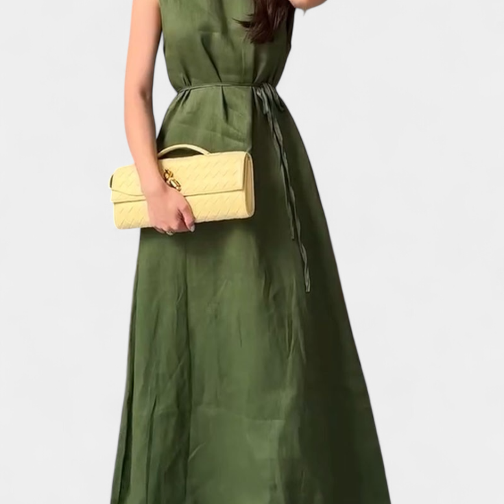 Rosetta Vestido Suave sin Mangas con Lazo Ajustable