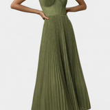 Ottilie Vestido de Chiffon Plisado con Corsé Esculpido y Escote Corazón