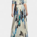 Sanaa Vestido Asimétrico de Un Hombro con Estampado Floral Abstracto