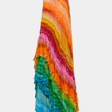 Tori Vestido con Volantes y Estampado Multicolor