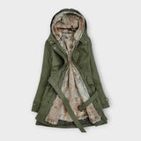 Mikash Abrigo de Lana con Forro Floral - Calidez Superior