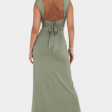 Viveka Vestido con Lazo en la Espalda y Comodidad Elástica