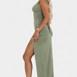 Viveka Vestido con Lazo en la Espalda y Comodidad Elástica