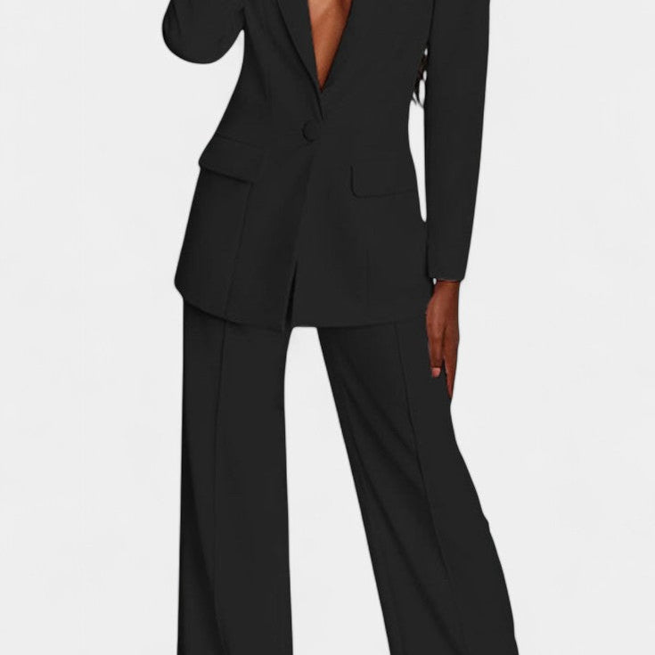 Marnie Conjunto de Blazer a Medida y Pantalones de Pierna Ancha