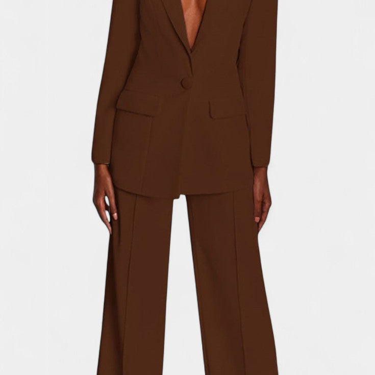 Marnie Conjunto de Blazer a Medida y Pantalones de Pierna Ancha