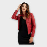 Nova Moda Chaqueta De Cuero Moderna Y Corta - Versátil