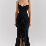 Roxanne Vestido de tirantes sin mangas con volantes