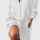 Marlene Vestido Camisa de Lino Longline