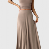 Anastasia Top Corto Fruncido & Falda Fluida a Juego