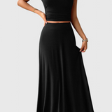 Anastasia Top Corto Fruncido & Falda Fluida a Juego