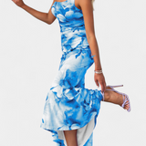 Abigail Vestido Largo de Floral con Una Sola Manga