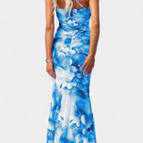 Abigail Vestido Largo de Floral con Una Sola Manga