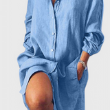 Marlene Vestido Camisa de Lino Longline
