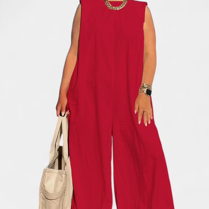 Airla Mono Oversize sin Mangas de Pierna Ancha