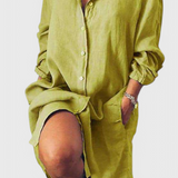 Marlene Vestido Camisa de Lino Longline