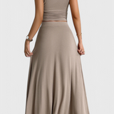 Anastasia Top Corto Fruncido & Falda Fluida a Juego