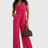 Montserrat Mono Elegante sin Mangas con Lazo y Caída Fluida