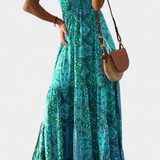 Saira Vestido Vintage con Estampado Floral y Cintura Alta