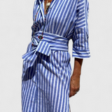 Sherlyn Vestido Camisero de Rayas con Estilo Atemporal