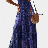 Saira Vestido Vintage con Estampado Floral y Cintura Alta