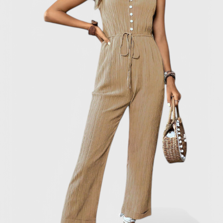 Marisela Mono Texturizado con Escote en V