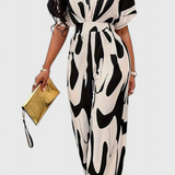 Zahara Mono Abstracto con Cintura Ajustada