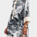 Wilma Vestido Camisero Estampado Paisaje