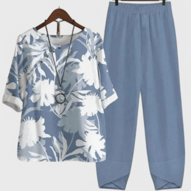 Ursula Conjunto Chic de Camisa y Pantalón con Estilo Relajado